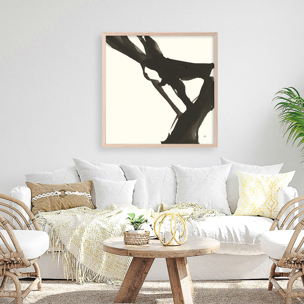 Shop Black Gesture I (Square) Art Print a painted abstract themed wall art print from The Print Emporium wall artwork collection - Buy Australian made fine art painting style poster and framed prints for the home and your interior decor room, TPE-WA-69344-AP