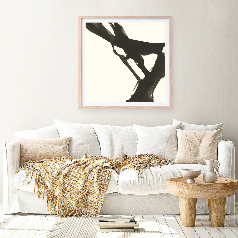 Shop Black Gesture I (Square) Art Print a painted abstract themed wall art print from The Print Emporium wall artwork collection - Buy Australian made fine art painting style poster and framed prints for the home and your interior decor room, TPE-WA-69344-AP