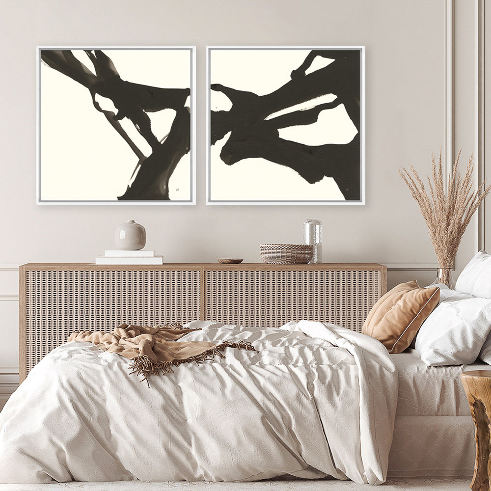 Shop Black Gesture I (Square) Canvas Print a painted abstract themed framed canvas wall art print from The Print Emporium artwork collection - Buy Australian made fine art painting style stretched canvas prints for the home and your interior decor space, TPE-WA-69344-CA-40X40-NF