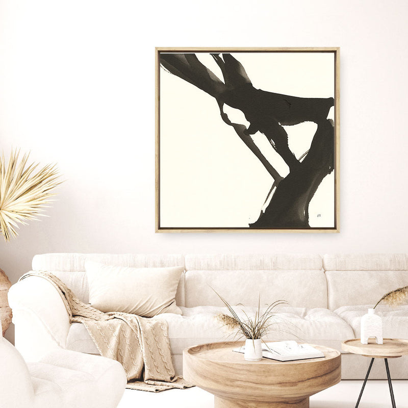 Shop Black Gesture I (Square) Canvas Print a painted abstract themed framed canvas wall art print from The Print Emporium artwork collection - Buy Australian made fine art painting style stretched canvas prints for the home and your interior decor space, TPE-WA-69344-CA-40X40-NF
