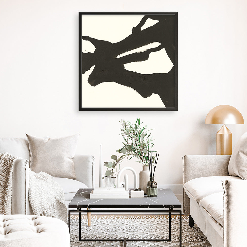 Shop Black Gesture II (Square) Art Print a painted abstract themed wall art print from The Print Emporium wall artwork collection - Buy Australian made fine art painting style poster and framed prints for the home and your interior decor room, TPE-WA-69345-AP