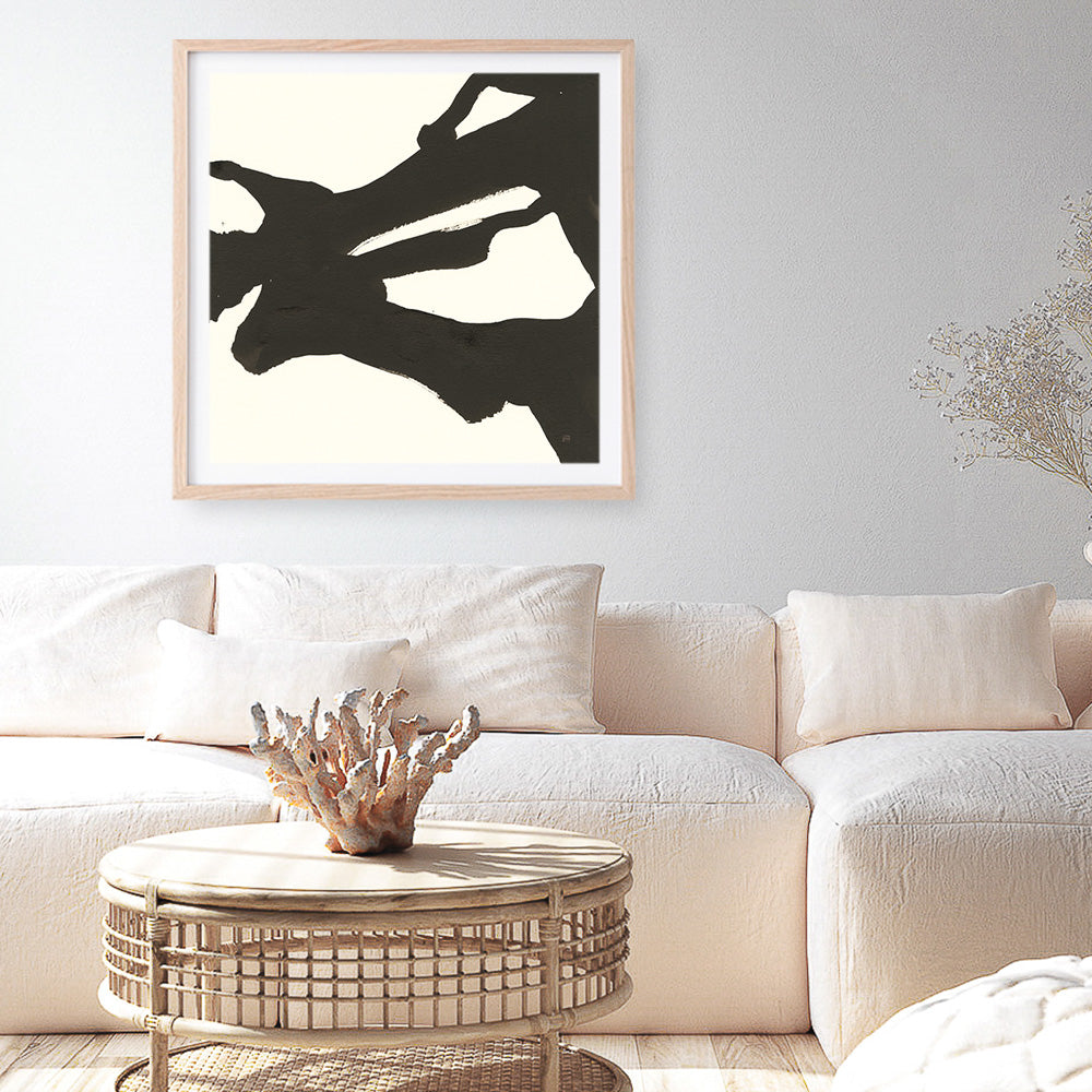 Shop Black Gesture II (Square) Art Print a painted abstract themed wall art print from The Print Emporium wall artwork collection - Buy Australian made fine art painting style poster and framed prints for the home and your interior decor room, TPE-WA-69345-AP