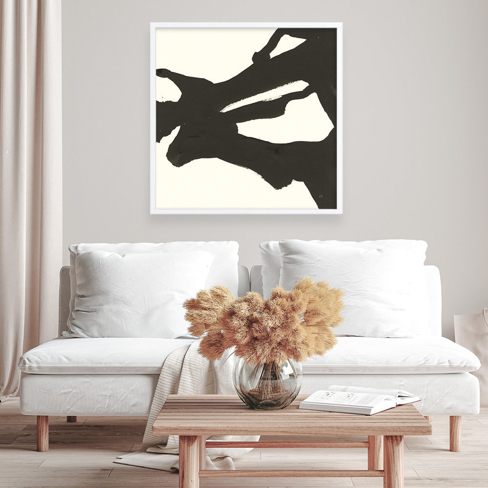Shop Black Gesture II (Square) Art Print a painted abstract themed wall art print from The Print Emporium wall artwork collection - Buy Australian made fine art painting style poster and framed prints for the home and your interior decor room, TPE-WA-69345-AP