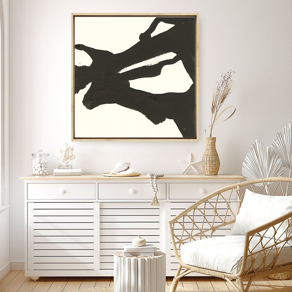 Shop Black Gesture II (Square) Canvas Print a painted abstract themed framed canvas wall art print from The Print Emporium artwork collection - Buy Australian made fine art painting style stretched canvas prints for the home and your interior decor space, TPE-WA-69345-CA-40X40-NF