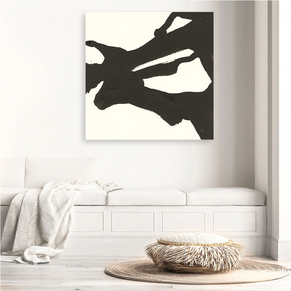 Shop Black Gesture II (Square) Canvas Print a painted abstract themed framed canvas wall art print from The Print Emporium artwork collection - Buy Australian made fine art painting style stretched canvas prints for the home and your interior decor space, TPE-WA-69345-CA-40X40-NF