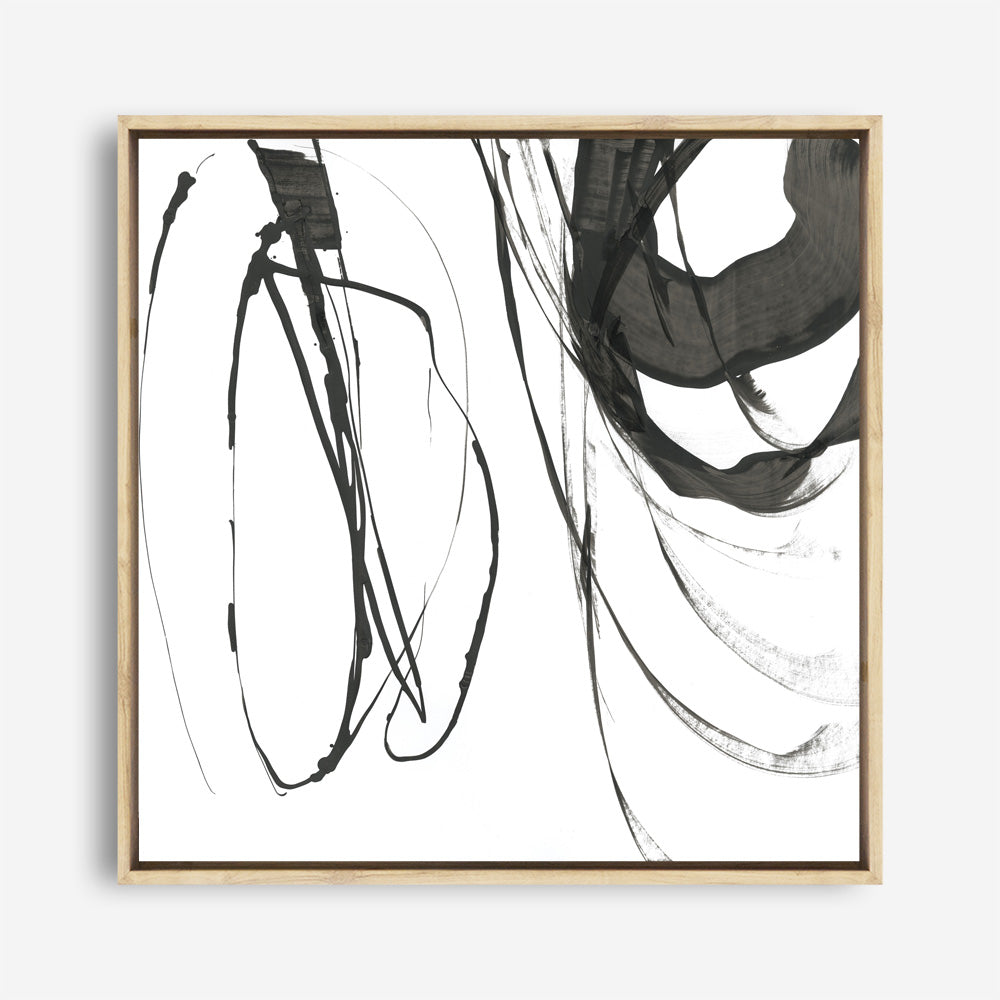 Shop Black Streaks I (Square) Canvas Print a painted abstract themed framed canvas wall art print from The Print Emporium artwork collection - Buy Australian made fine art painting style stretched canvas prints for the home and your interior decor space, TPE-PC-PG284-CA-40X40-NF