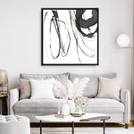 Shop Black Streaks I (Square) Canvas Print a painted abstract themed framed canvas wall art print from The Print Emporium artwork collection - Buy Australian made fine art painting style stretched canvas prints for the home and your interior decor space, TPE-PC-PG284-CA-40X40-NF