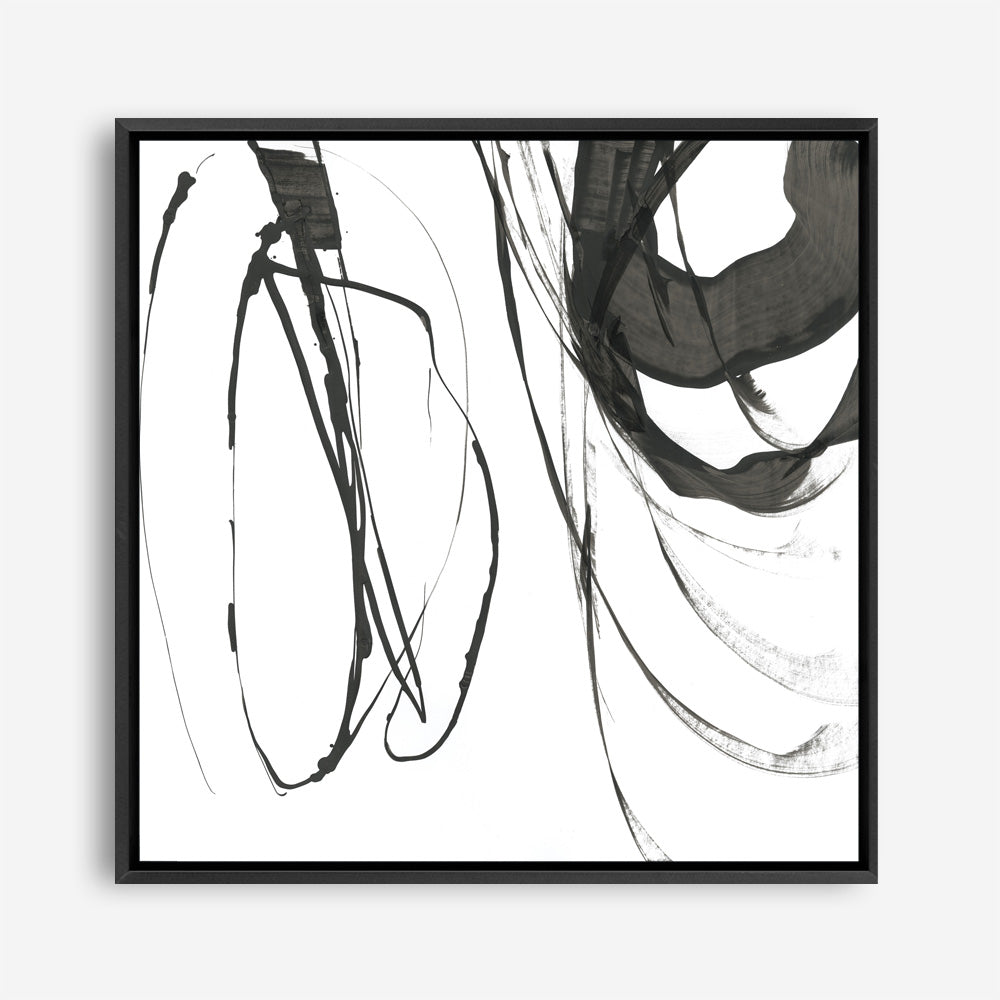 Shop Black Streaks I (Square) Canvas Print a painted abstract themed framed canvas wall art print from The Print Emporium artwork collection - Buy Australian made fine art painting style stretched canvas prints for the home and your interior decor space, TPE-PC-PG284-CA-40X40-NF