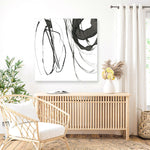 Shop Black Streaks I (Square) Canvas Print a painted abstract themed framed canvas wall art print from The Print Emporium artwork collection - Buy Australian made fine art painting style stretched canvas prints for the home and your interior decor space, TPE-PC-PG284-CA-40X40-NF