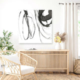 Shop Black Streaks I (Square) Canvas Print a painted abstract themed framed canvas wall art print from The Print Emporium artwork collection - Buy Australian made fine art painting style stretched canvas prints for the home and your interior decor space, TPE-PC-PG284-CA-40X40-NF