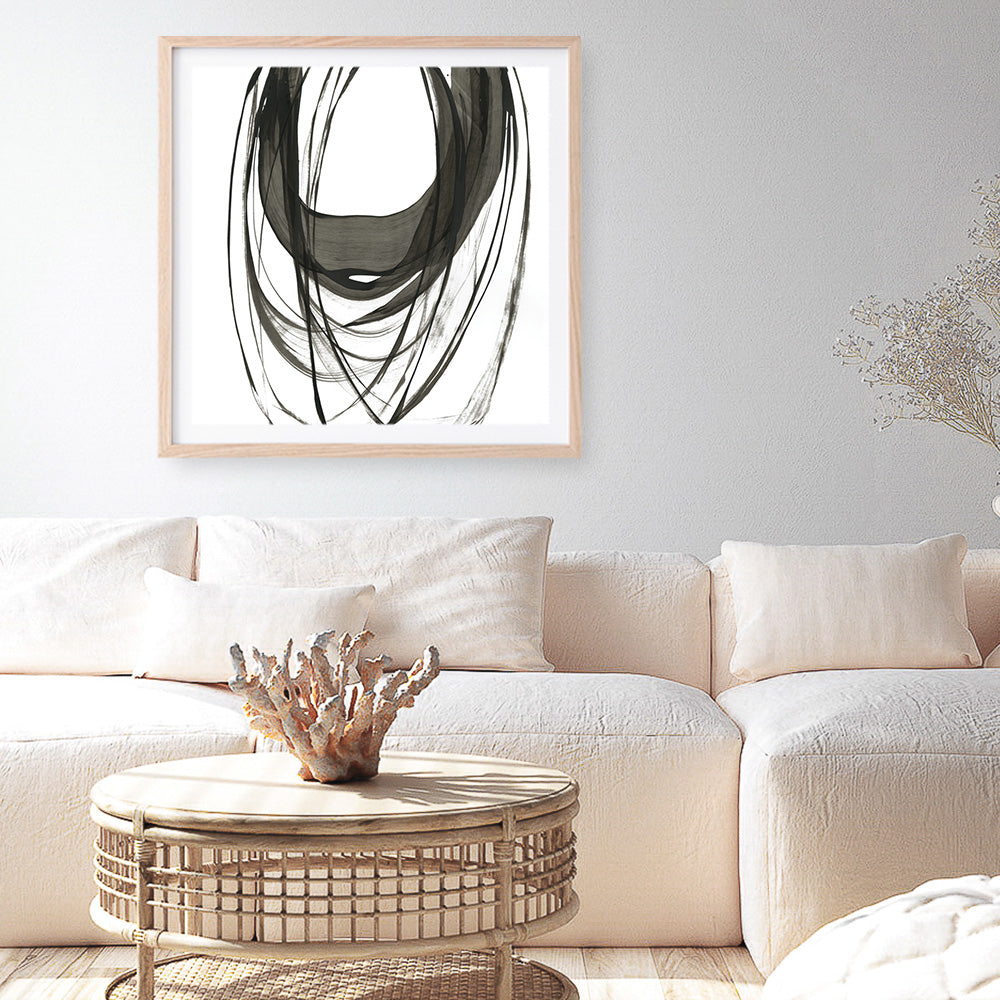 Shop Black Streaks II (Square) Art Print a painted abstract themed wall art print from The Print Emporium wall artwork collection - Buy Australian made fine art painting style poster and framed prints for the home and your interior decor room, TPE-PC-PG285-AP