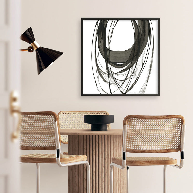 Shop Black Streaks II (Square) Art Print a painted abstract themed wall art print from The Print Emporium wall artwork collection - Buy Australian made fine art painting style poster and framed prints for the home and your interior decor room, TPE-PC-PG285-AP