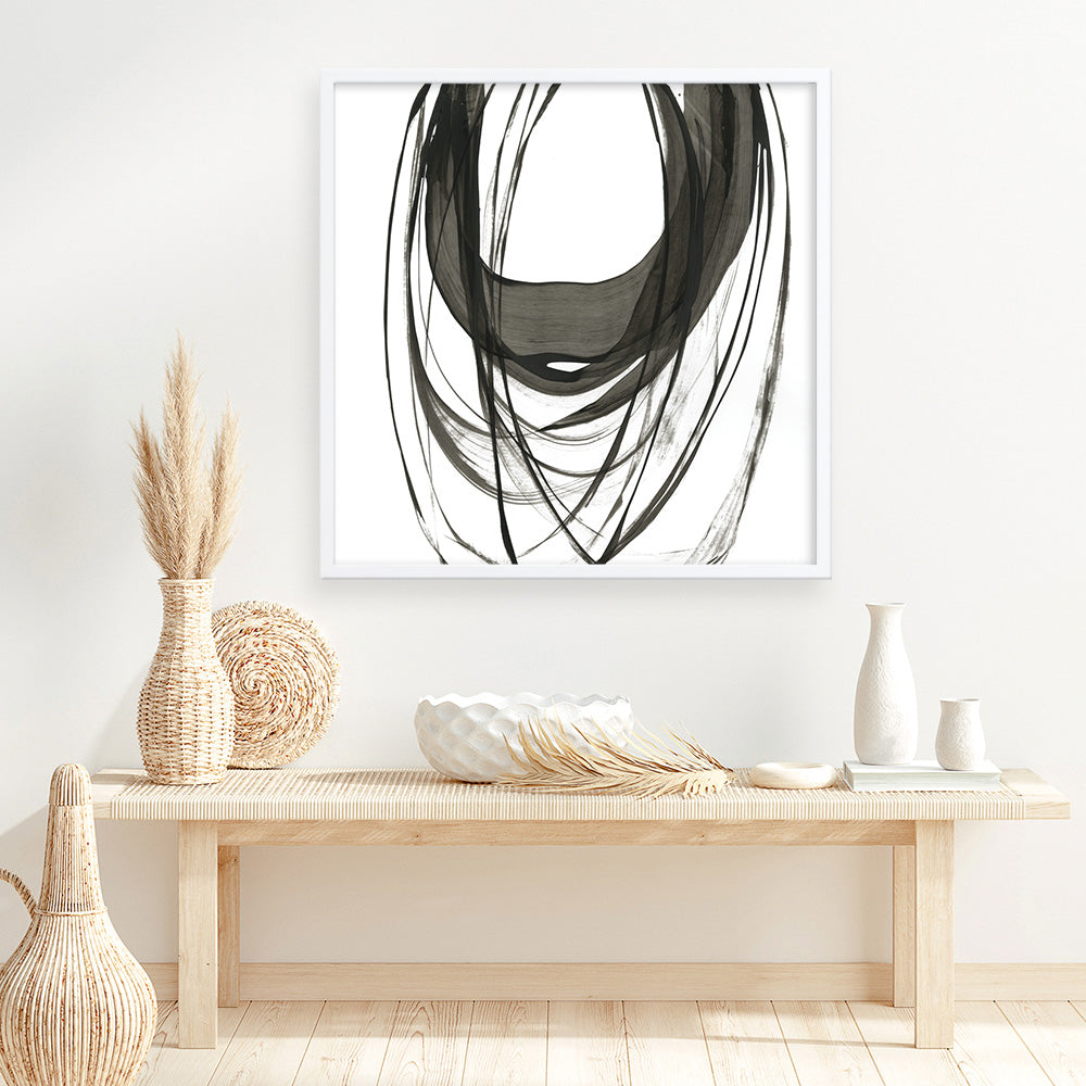 Shop Black Streaks II (Square) Art Print a painted abstract themed wall art print from The Print Emporium wall artwork collection - Buy Australian made fine art painting style poster and framed prints for the home and your interior decor room, TPE-PC-PG285-AP