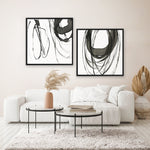 Shop Black Streaks II (Square) Canvas Print a painted abstract themed framed canvas wall art print from The Print Emporium artwork collection - Buy Australian made fine art painting style stretched canvas prints for the home and your interior decor space, TPE-PC-PG285-CA-40X40-NF