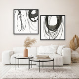 Shop Black Streaks II (Square) Canvas Print a painted abstract themed framed canvas wall art print from The Print Emporium artwork collection - Buy Australian made fine art painting style stretched canvas prints for the home and your interior decor space, TPE-PC-PG285-CA-40X40-NF