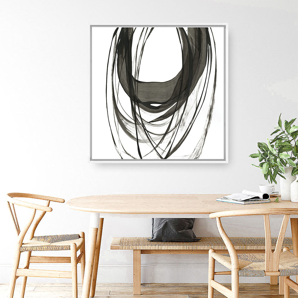 Shop Black Streaks II (Square) Canvas Print a painted abstract themed framed canvas wall art print from The Print Emporium artwork collection - Buy Australian made fine art painting style stretched canvas prints for the home and your interior decor space, TPE-PC-PG285-CA-40X40-NF