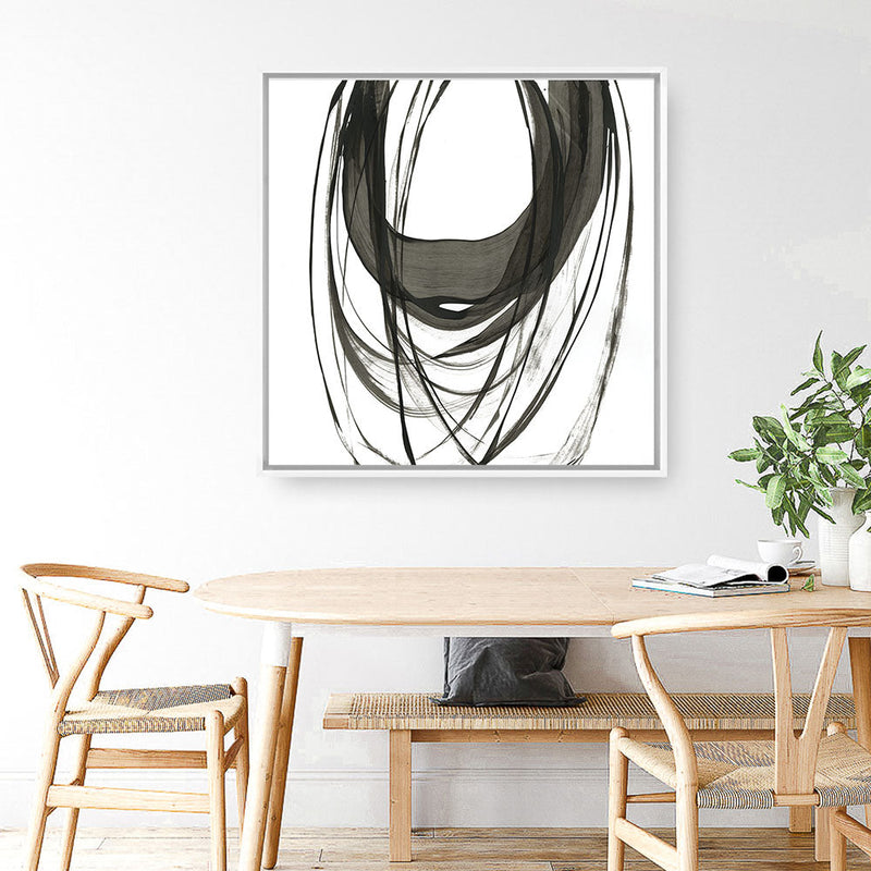 Shop Black Streaks II (Square) Canvas Print a painted abstract themed framed canvas wall art print from The Print Emporium artwork collection - Buy Australian made fine art painting style stretched canvas prints for the home and your interior decor space, TPE-PC-PG285-CA-40X40-NF