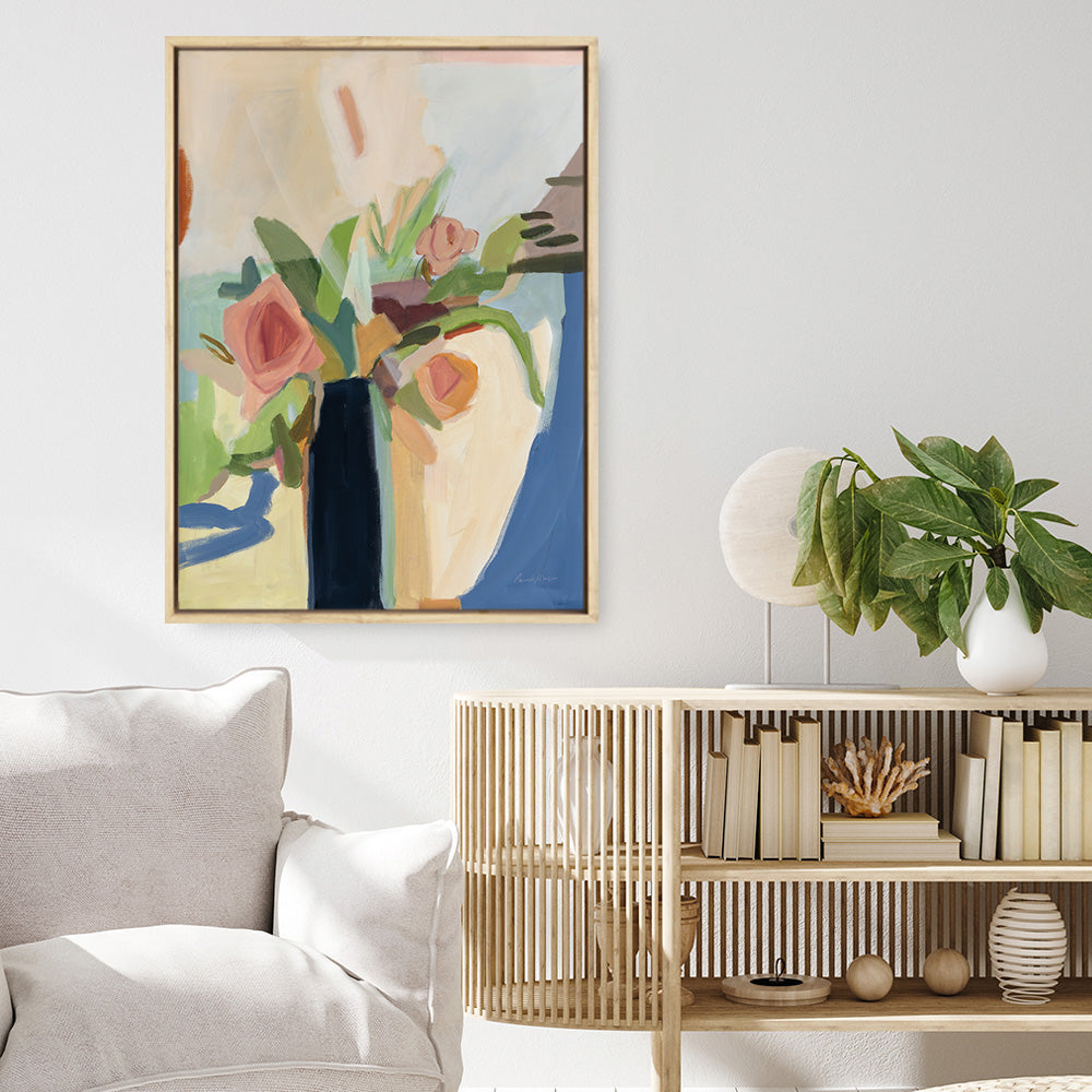 Shop Black Vase Canvas Print a floral themed painted framed canvas wall art print from The Print Emporium artwork collection - Buy Australian made fine art painting style stretched canvas prints for the home and your interior decor space, TPE-WA-77773-CA-35X46-NF