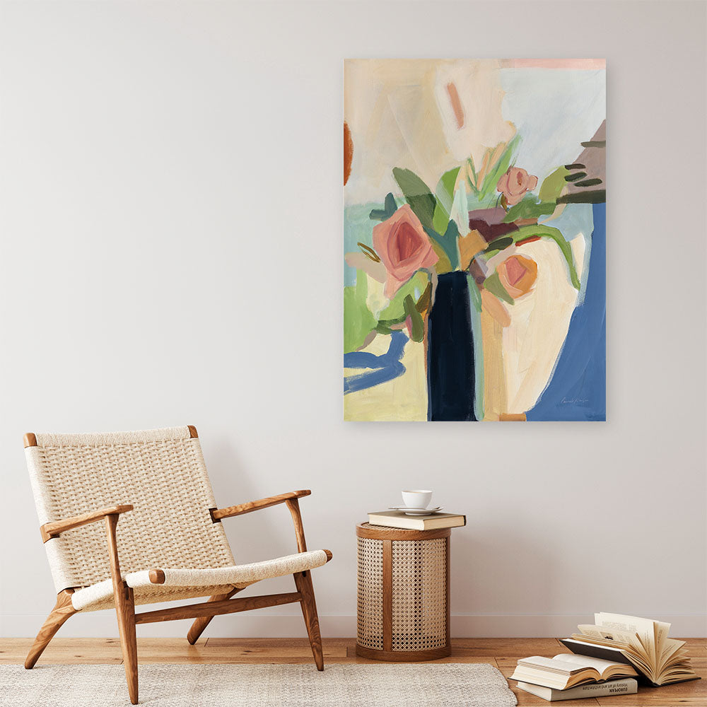 Shop Black Vase Canvas Print a floral themed painted framed canvas wall art print from The Print Emporium artwork collection - Buy Australian made fine art painting style stretched canvas prints for the home and your interior decor space, TPE-WA-77773-CA-35X46-NF