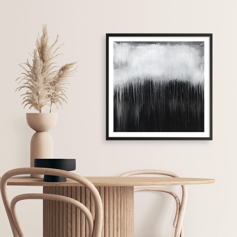 Shop Black & White Abstract I (Square) Art Print a painted abstract themed wall art print from The Print Emporium wall artwork collection - Buy Australian made fine art painting style poster and framed prints for the home and your interior decor room, TPE-888-AP