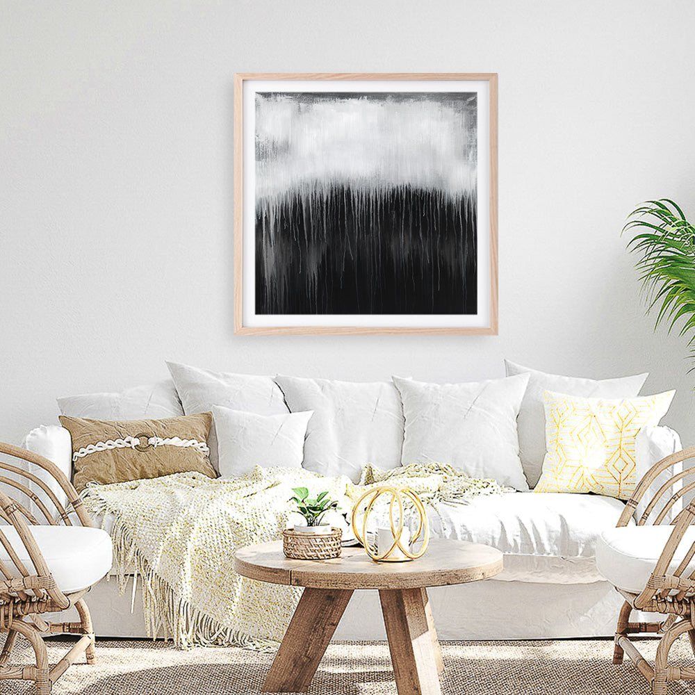 Shop Black & White Abstract I (Square) Art Print a painted abstract themed wall art print from The Print Emporium wall artwork collection - Buy Australian made fine art painting style poster and framed prints for the home and your interior decor room, TPE-888-AP