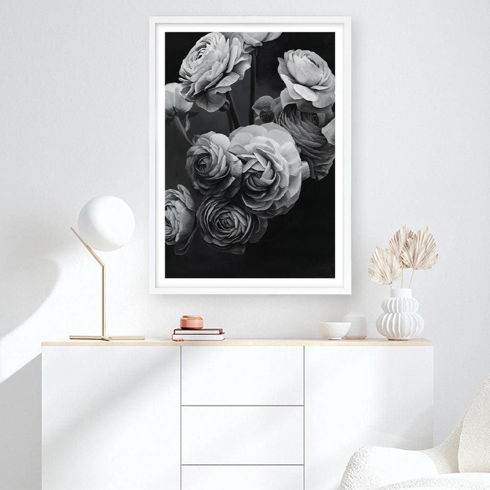 Shop Black & White Bouquet Art Print a floral themed painted wall art print from The Print Emporium wall artwork collection - Buy Australian made fine art painting style poster and framed prints for the home and your interior decor room, TPE-006-AP