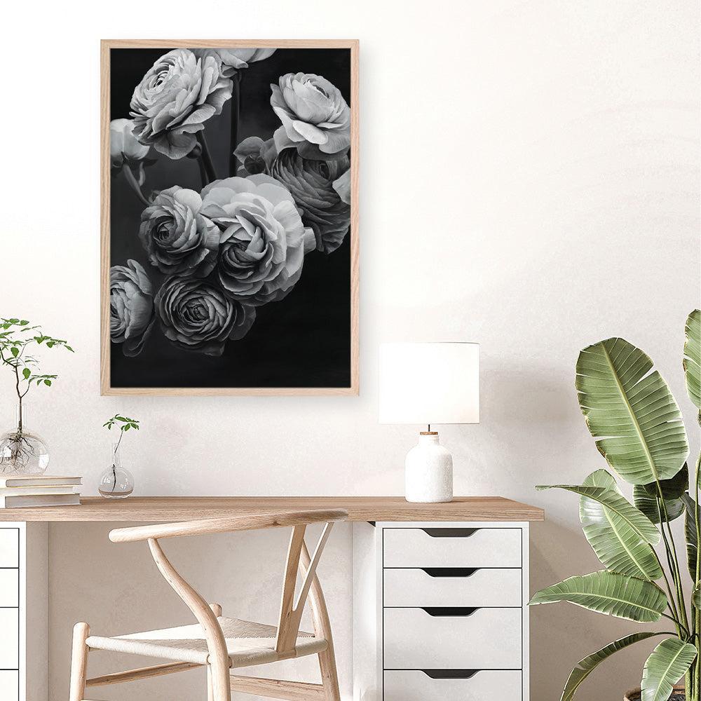 Shop Black & White Bouquet Art Print a floral themed painted wall art print from The Print Emporium wall artwork collection - Buy Australian made fine art painting style poster and framed prints for the home and your interior decor room, TPE-006-AP