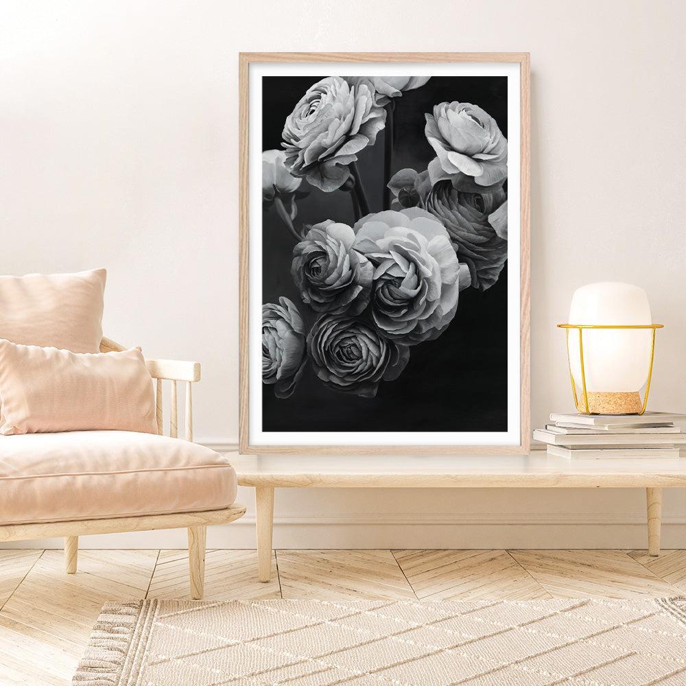 Shop Black & White Bouquet Art Print a floral themed painted wall art print from The Print Emporium wall artwork collection - Buy Australian made fine art painting style poster and framed prints for the home and your interior decor room, TPE-006-AP