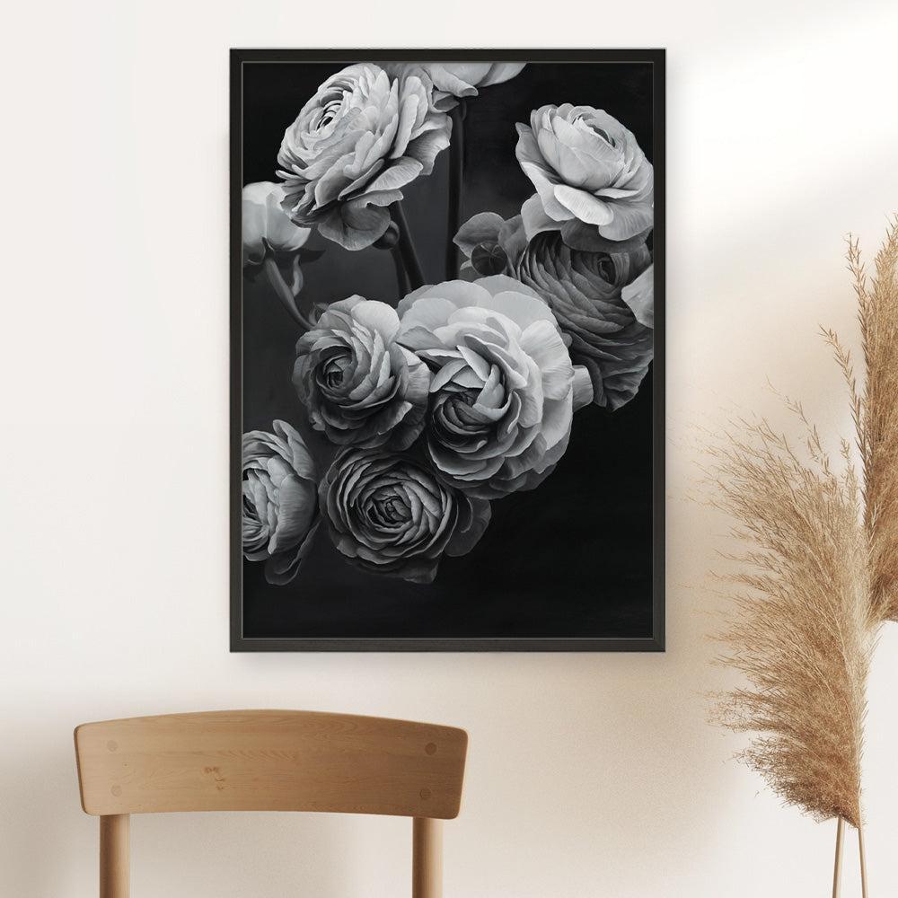 Shop Black & White Bouquet Art Print a floral themed painted wall art print from The Print Emporium wall artwork collection - Buy Australian made fine art painting style poster and framed prints for the home and your interior decor room, TPE-006-AP