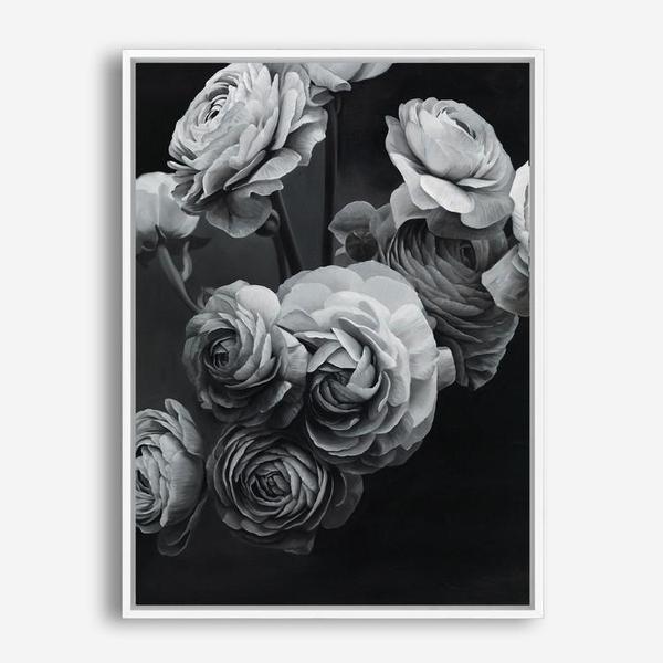 Shop Black & White Bouquet Canvas Print a floral themed painted framed canvas wall art print from The Print Emporium artwork collection - Buy Australian made fine art painting style stretched canvas prints for the home and your interior decor space, TPE-006-CA-35X46-NF