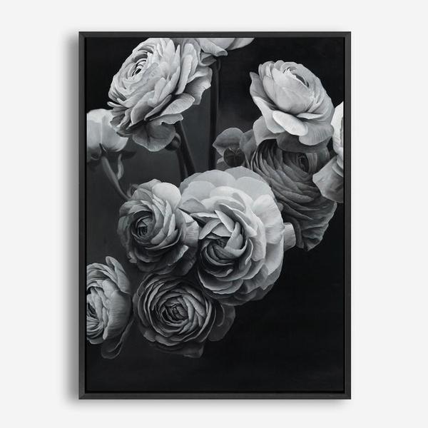 Shop Black & White Bouquet Canvas Print a floral themed painted framed canvas wall art print from The Print Emporium artwork collection - Buy Australian made fine art painting style stretched canvas prints for the home and your interior decor space, TPE-006-CA-35X46-NF
