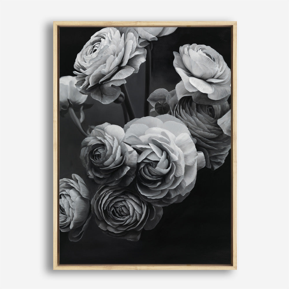 Shop Black & White Bouquet Canvas Print a floral themed painted framed canvas wall art print from The Print Emporium artwork collection - Buy Australian made fine art painting style stretched canvas prints for the home and your interior decor space, TPE-006-CA-35X46-NF