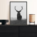 Shop Black & White Elk Art Print a deer themed painted wall art print from The Print Emporium wall artwork collection - Buy Australian made fine art painting style poster and framed prints for the home and your interior decor room, TPE-043-AP