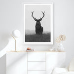 Shop Black & White Elk Art Print a deer themed painted wall art print from The Print Emporium wall artwork collection - Buy Australian made fine art painting style poster and framed prints for the home and your interior decor room, TPE-043-AP
