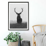 Shop Black & White Elk Art Print a deer themed painted wall art print from The Print Emporium wall artwork collection - Buy Australian made fine art painting style poster and framed prints for the home and your interior decor room, TPE-043-AP