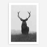 Shop Black & White Elk Art Print a deer themed painted wall art print from The Print Emporium wall artwork collection - Buy Australian made fine art painting style poster and framed prints for the home and your interior decor room, TPE-043-AP