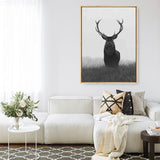 Shop Black & White Elk Canvas Print a deer animal style themed painted framed canvas wall art print from The Print Emporium artwork collection - Buy Australian made fine art painting style stretched canvas prints for the home and your interior decor space, TPE-043-CA-35X46-NF