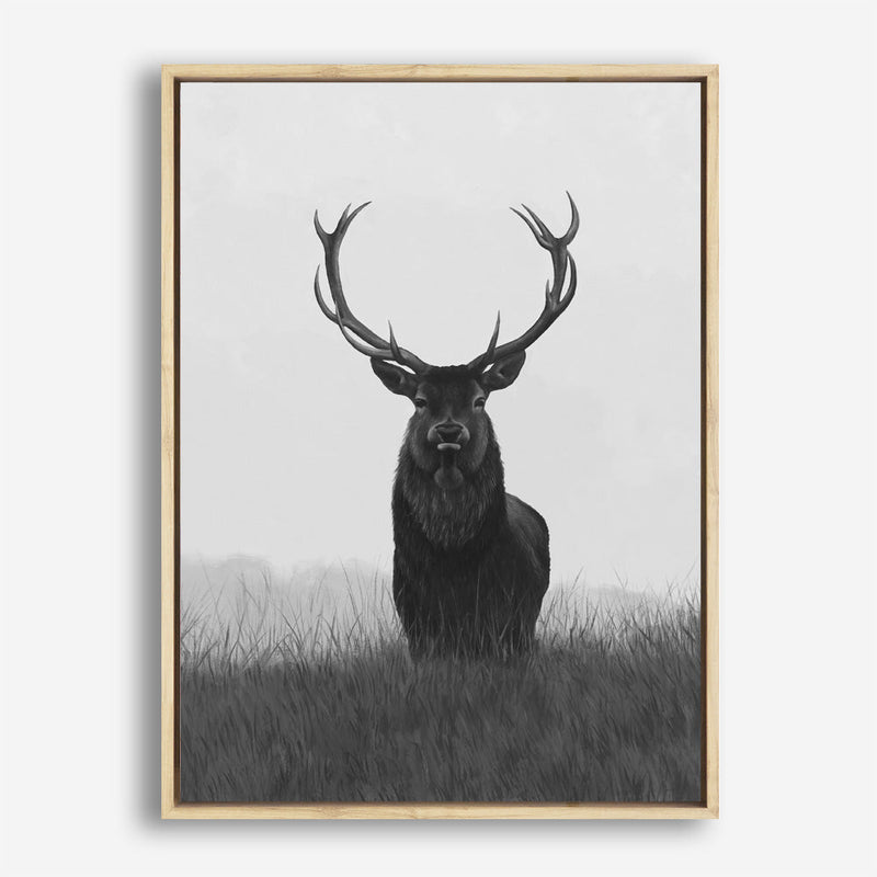 Shop Black & White Elk Canvas Print a deer animal style themed painted framed canvas wall art print from The Print Emporium artwork collection - Buy Australian made fine art painting style stretched canvas prints for the home and your interior decor space, TPE-043-CA-35X46-NF