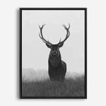 Shop Black & White Elk Canvas Print a deer animal style themed painted framed canvas wall art print from The Print Emporium artwork collection - Buy Australian made fine art painting style stretched canvas prints for the home and your interior decor space, TPE-043-CA-35X46-NF