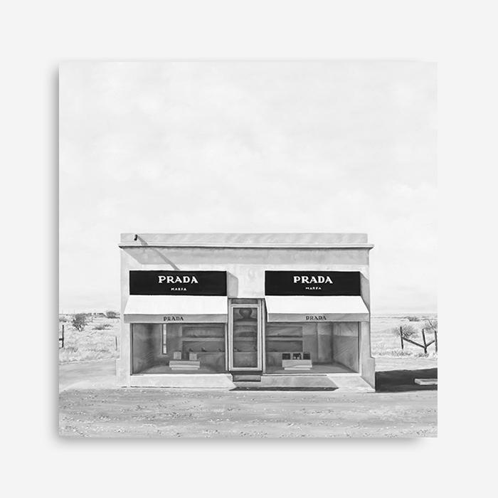 Shop Black & White Marfa (Square) Canvas Print abstract painted design wall artwork prints by The Print Emporium buy Australian made fine art poster and framed canvas wall decor prints for the home and add some interior inspiration for your bedroom living room dining room or home officeTPE-471-CA-40X40-NF