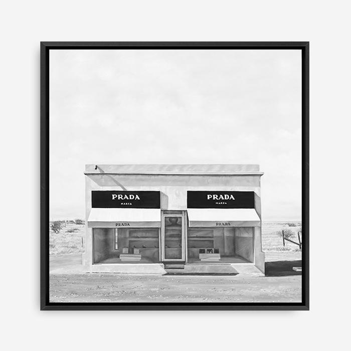 Shop Black & White Marfa (Square) Canvas Print abstract painted design wall artwork prints by The Print Emporium buy Australian made fine art poster and framed canvas wall decor prints for the home and add some interior inspiration for your bedroom living room dining room or home officeTPE-471-CA-40X40-NF