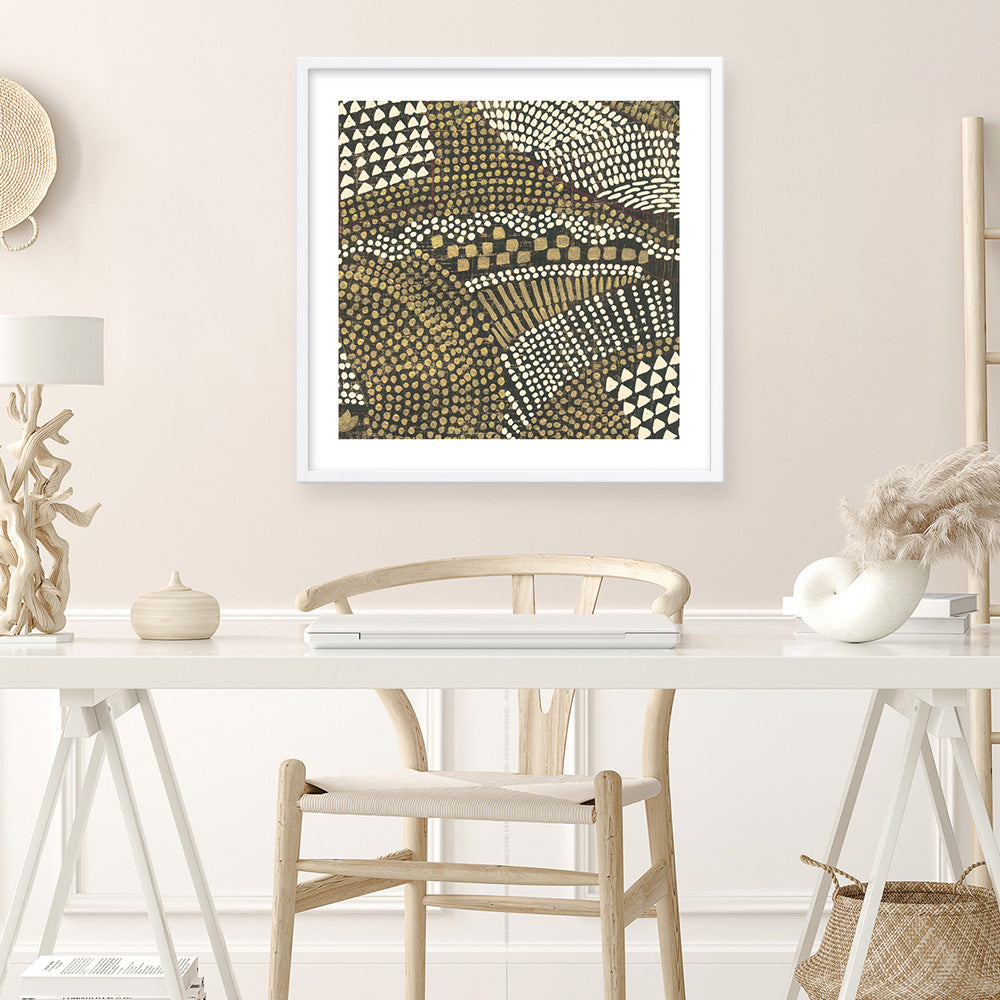 Shop Bleaching Gold II (Square) Art Print a painted abstract themed wall art print from The Print Emporium wall artwork collection - Buy Australian made fine art painting style poster and framed prints for the home and your interior decor room, TPE-PC-PW626-AP