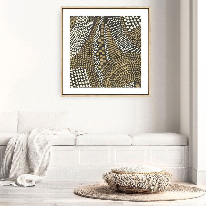 Shop Bleaching Gold II (Square) Canvas Print a painted abstract themed framed canvas wall art print from The Print Emporium artwork collection - Buy Australian made fine art painting style stretched canvas prints for the home and your interior decor space, TPE-PC-PW626-CA-40X40-NF