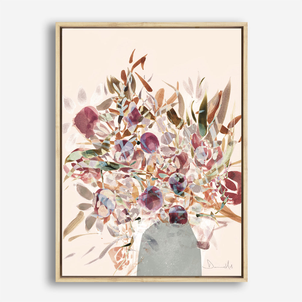 Shop Blooms Canvas Print a painted floral themed abstract style framed canvas wall art print from The Print Emporium artwork collection - Buy Australian made fine art painting style stretched canvas prints for the home and your interior decor space, TPE-DH-014-CA-35X46-NF