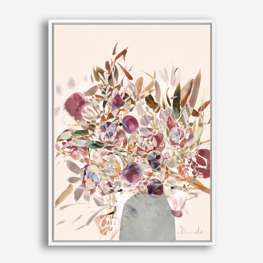 Shop Blooms Canvas Print a painted floral themed abstract style framed canvas wall art print from The Print Emporium artwork collection - Buy Australian made fine art painting style stretched canvas prints for the home and your interior decor space, TPE-DH-014-CA-35X46-NF
