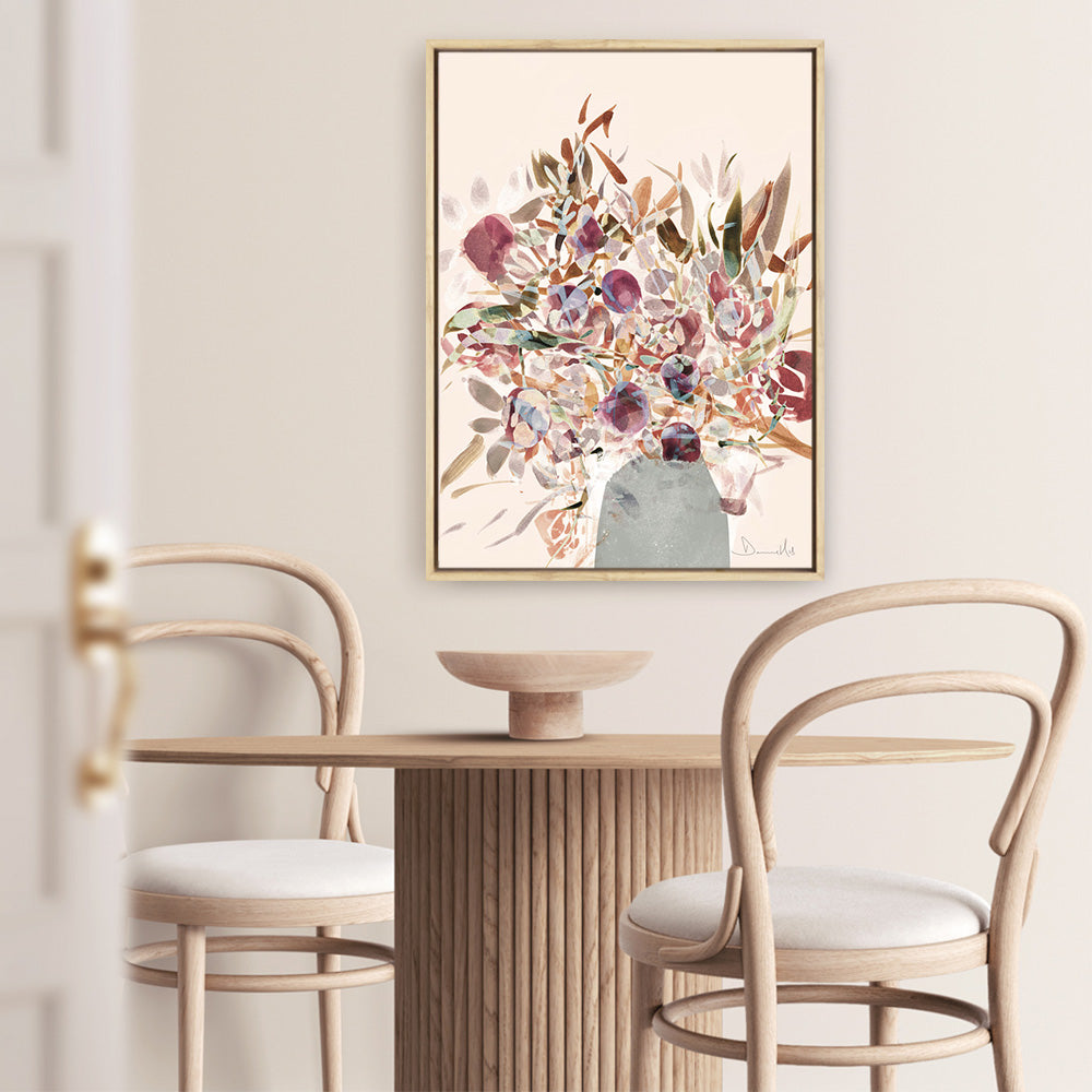 Shop Blooms Canvas Print a painted floral themed abstract style framed canvas wall art print from The Print Emporium artwork collection - Buy Australian made fine art painting style stretched canvas prints for the home and your interior decor space, TPE-DH-014-CA-35X46-NF