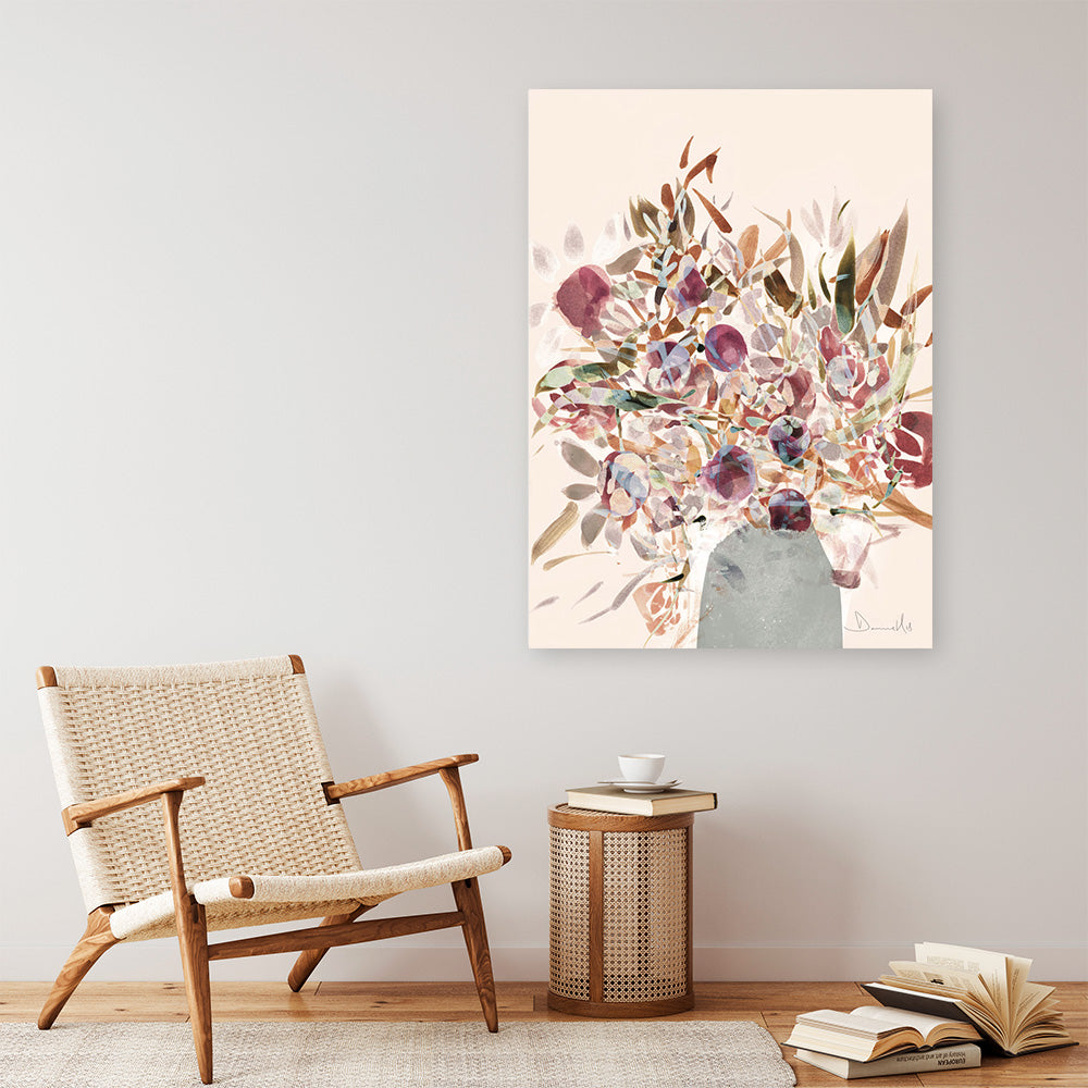 Shop Blooms Canvas Print a painted floral themed abstract style framed canvas wall art print from The Print Emporium artwork collection - Buy Australian made fine art painting style stretched canvas prints for the home and your interior decor space, TPE-DH-014-CA-35X46-NF