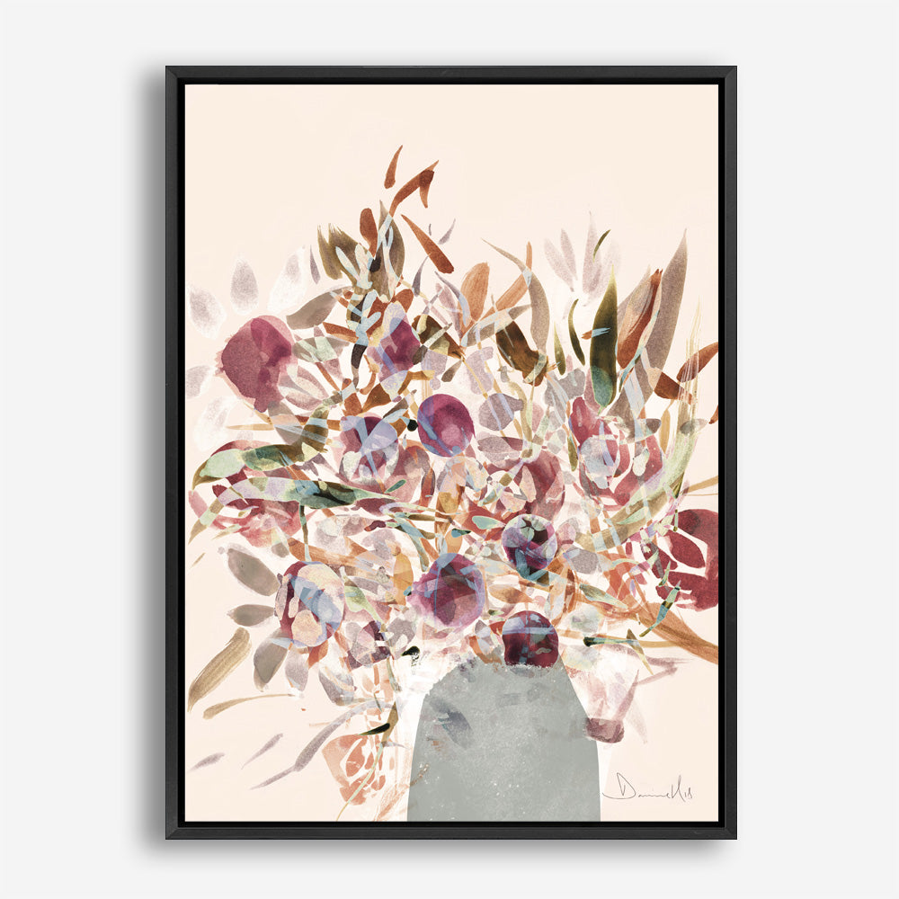 Shop Blooms Canvas Print a painted floral themed abstract style framed canvas wall art print from The Print Emporium artwork collection - Buy Australian made fine art painting style stretched canvas prints for the home and your interior decor space, TPE-DH-014-CA-35X46-NF