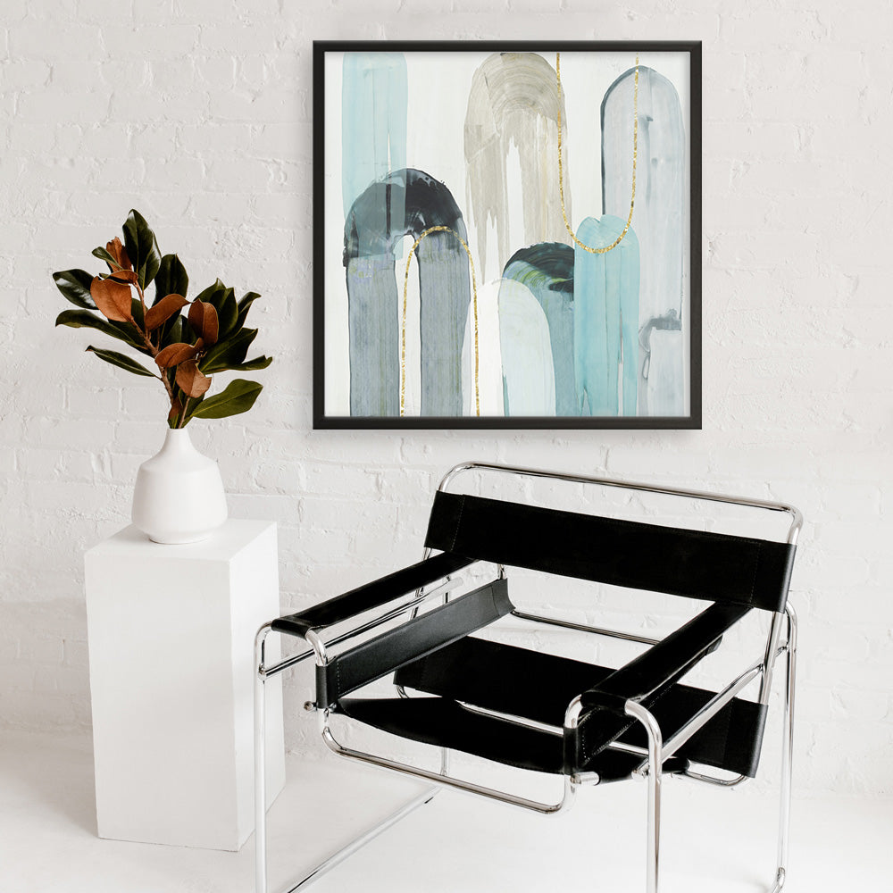 Shop Blue Arches I (Square) Art Print a painted abstract themed wall art print from The Print Emporium wall artwork collection - Buy Australian made fine art painting style poster and framed prints for the home and your interior decor room, TPE-PC-RF416-AP