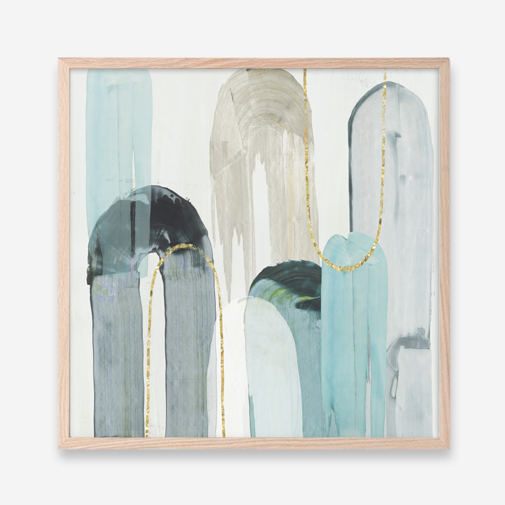 Shop Blue Arches I (Square) Art Print a painted abstract themed wall art print from The Print Emporium wall artwork collection - Buy Australian made fine art painting style poster and framed prints for the home and your interior decor room, TPE-PC-RF416-AP